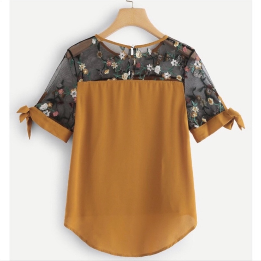 Mustard Floral Blouse - Picture 2 of 9